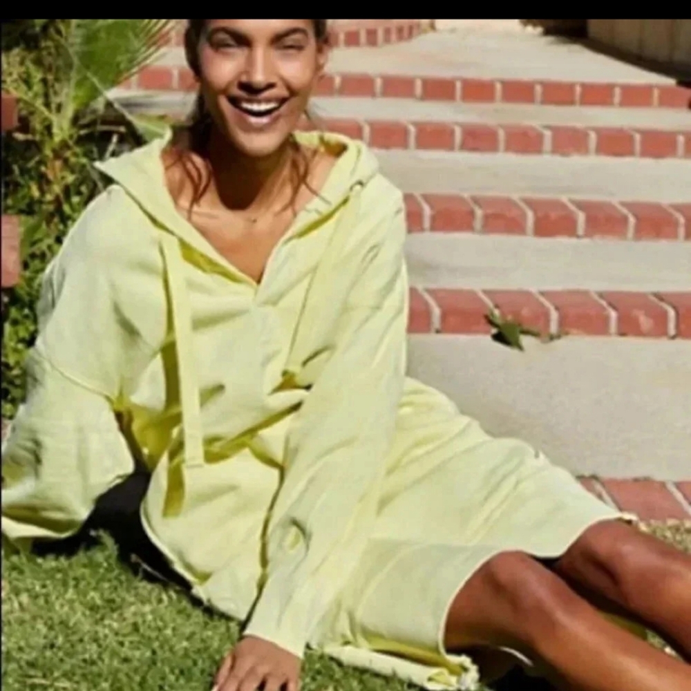 Fp Movement Neon Long Hooded Sweatshirt Dress Top